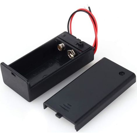 Support pour pile 9V, boîtier pour pile 9V avec interrupteur à fil, support pour pile 9V PP3 pour applications électroniques et petits projets de loisirs. (1/5)
