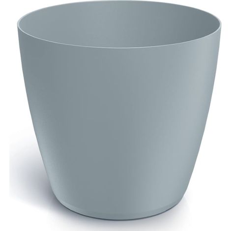 Maceta de plástico gris claro mate 23,8x21,5 cm tapa decorativa Mate