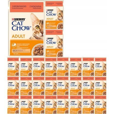 Purina Cat Chow Adult con gelatina di manzo 26x85g