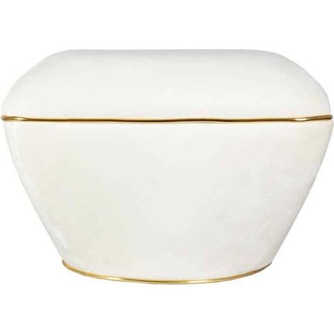Tabouret Design "Contessa" 60cm Ivoire & Or (1/5)