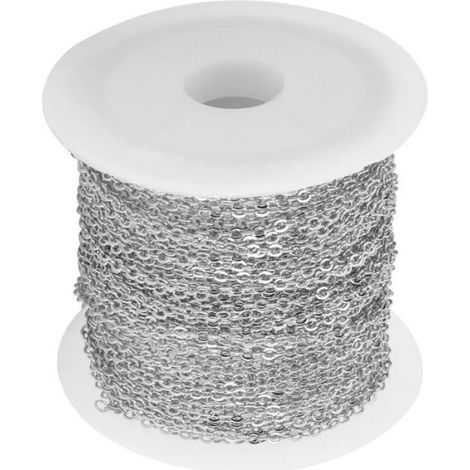Pwshymi Chaîne de bricolage de 10 mètres Chaîne Plate Croix en O 10 Mètres Accessoires de bricolage outil Or Type 1 2,2x1,8x0,3mm (1/5)