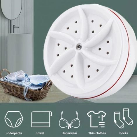 MINI LAVATRICE PORTATILE AD ULTRASUONI USB VESTITI LAVANDERIA CAMPEGGIO CAMPING