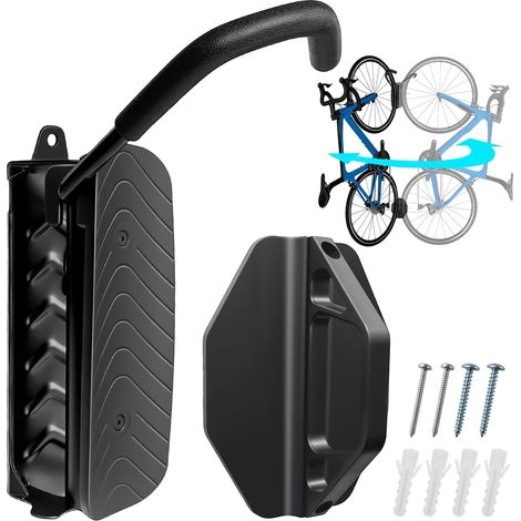 Porte Vélo Mural pour Garage, Crochet Accroche Vélo Mural Robuste 30kg, Gain de Place, Facile à Installer – VTT, Vélo de Route et Ville (1/5)