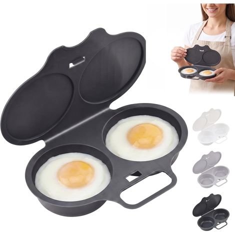 Coquetier micro-ondes double cavité pour 2 œufs, cuiseur vapeur sans huile, PP sans BPA, 1 pièce (1/5)