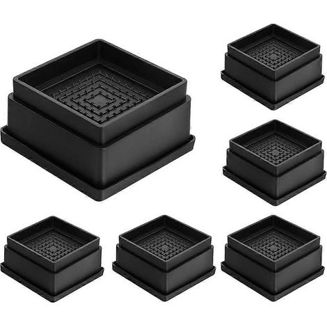 Rehausseurs de lit 1 pouces, 6 pièces réglable lit meuble Riser, renforcé lit Lifts Risers avec Rubber coussin pour (1/5)