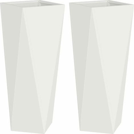 Maison Exclusive - Jardinera 2 pcs 30 x 30 x 75 cm Acero