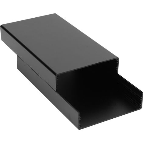 Boîtier électrique en alliage d'aluminium pour amplificateur de puissance, boîtier divisé 58 x 110 x 200 mm, noir mat (1/5)
