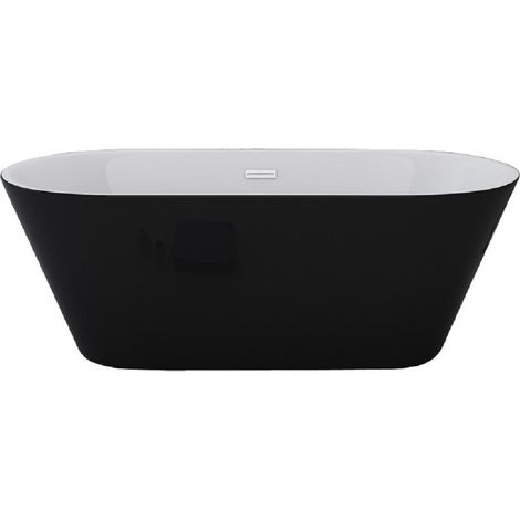 Badewanne Design LAUSANNE II schwarz Freistehend 170 x 80 cm (1/2)