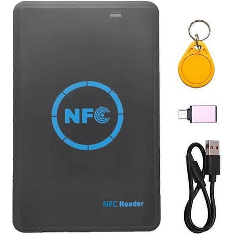 Lecteur/graveur de puce NFC 5 bandes + 1 porte-clés UID 125K 13,56M Copieur HID Duplicateur d'étiquettes Clonage d'identification IC Porte-clés Copie de clé (1/5)