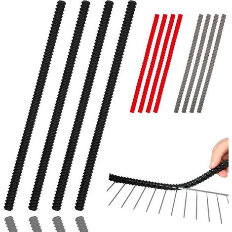 4 protectores para rejilla de horno - Silicona resistente al calor - Previene quemaduras y daños - Accesorios de cocina de 35 cm de largo (Negro) (1/5)