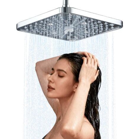 Grande Pommeau de Douche 25,5cm, 6 Modes Tête de Douche Pluie xxl Anti Calcaire, Pomme de Douche Plafond de Haute Pression (1/5)