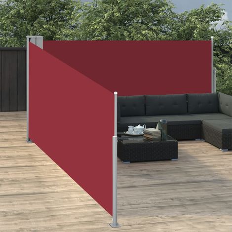 Auvent latéral rétractable - Auvent de jardin Soleil imperméable Rouge 100 x 1000 cm BV181748 - BonneVie (1/5)