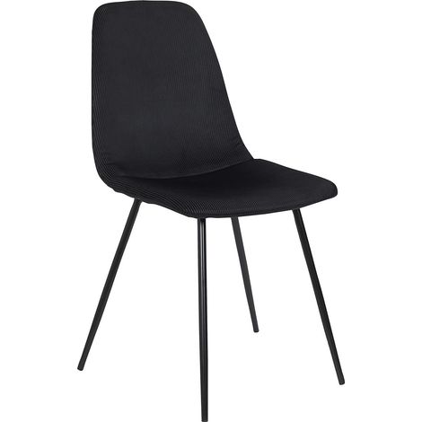 Chaise velours cotele noir 43,7x85,5x54,2 cm