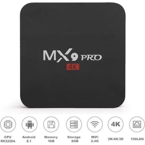 DBBEGK Mini Android TV Box Android 9.0 TV Box Amlogic S905X Quad-Core 1 Go + 8Go 4K HD WIFI Media Player-A13 (1/4)