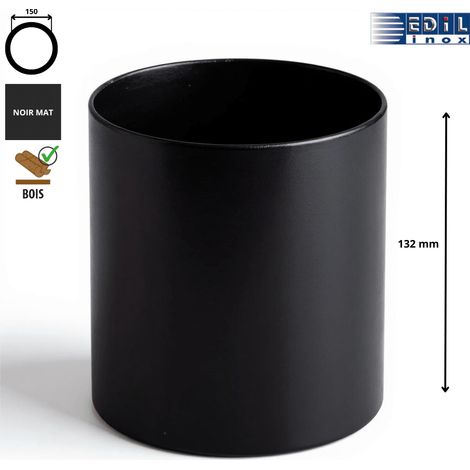 Edilinox – Adaptateur femelle - femelle anti bistre émaillé noir mat 150mm – Épaisseur 0,6mm – Résistant à la corrosion – Qualité premium (1/2)
