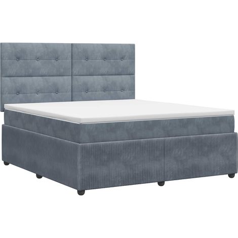 Boxspringbett mit Matratze Dunkelgrau 160 x 200 cm Samt vidaXL