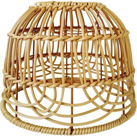 Abat-jour en osier pour plafonnier, lampe de chevet pour salon suspension, décoration artisanale, convient pour chambre, marron. (1/5)