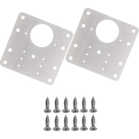 Plaque de réparation de charnière d'armoire en acier inoxydable avec vis (2 pièces) (1/5)