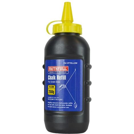 Faithfull Chalk Powder Refill 250g Yellow Squeezy Bottle MPN 8266-7