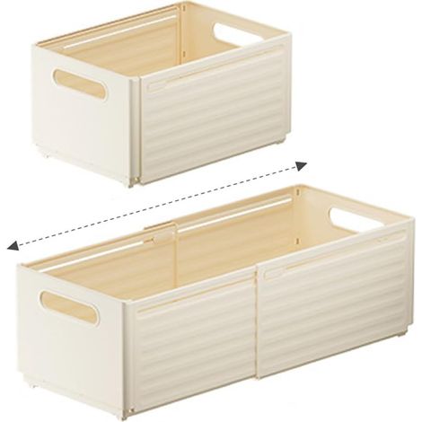 Zusammenklappbare Aufbewahrungsboxen, 1 Packung erweiterbare Kunststoffboxen zur Organisation, verstellbar von 28 bis 48 cm, Schubladeneinsätze für Schlafzimmer, Küchenutensilien, Werkzeuge, Kleidersc (1/5)