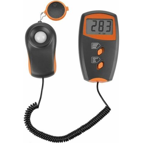 Luxmètre Numérique, 0-100,000 Illuminomètre Numérique LCD Affichage Light Meter Test précision élevée Environnemental Illuminomètre Sans Batterie Inclus Guazhuni