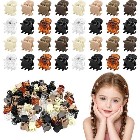 72 mini pinzas para el cabello, 1,5 cm, 8 colores, para niñas y mujeres. (1/5)