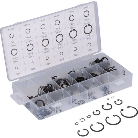 Kit de 300 anneaux de retenue, en acier allié, outil de réparation universel, adapté aux magasins et aux particuliers. (1/5)