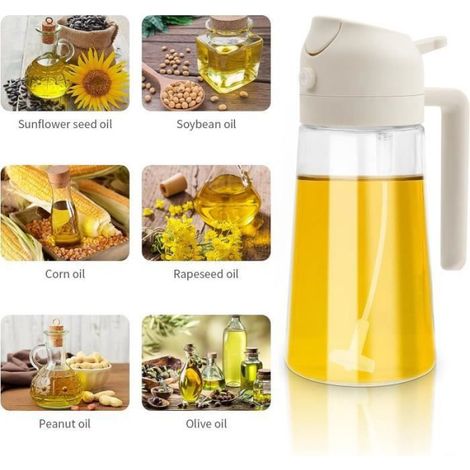 Vaporisateur d'huile 2 en 1 - - 470 ml - Verre - Contrle de l'huile - Multi-usages (1/4)
