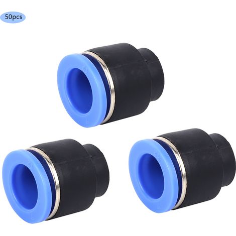 Lot de 50 bouchons pneumatiques pour tuyaux, insertion rapide, pour applications industrielles, avec anneau de déverrouillage ovale en PPF. (1/5)