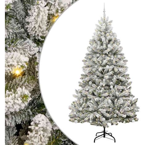 Sapin de Noël Arbre de Noël artificiel Vert et blanc 270 cm PVC et métal (1/5)