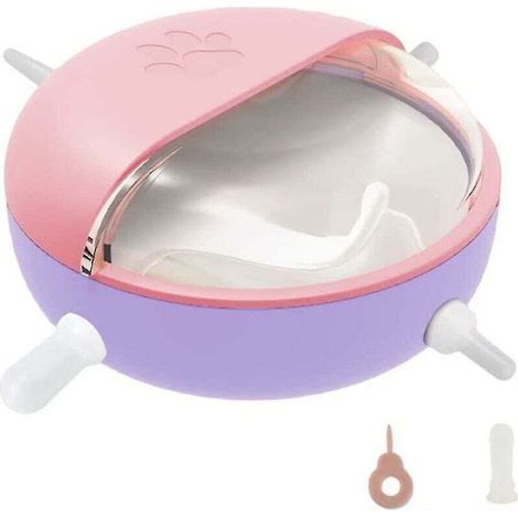 Saugnapf für Kätzchen, Milchschale für neugeborene Kätzchen mit 4 Saugern, für Hunde, Katzen und Kaninchen (rosa)