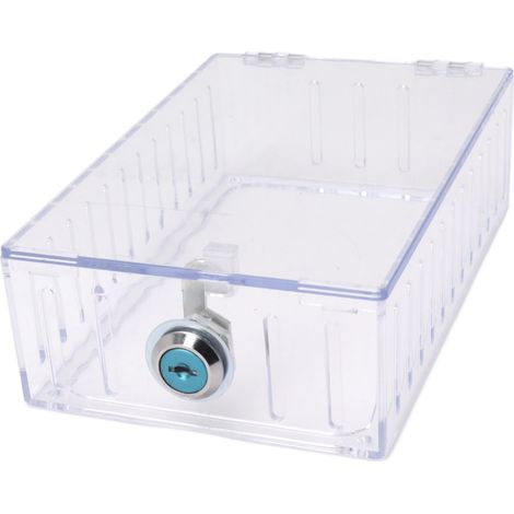 Boîtier de thermostat universel verrouillable de grande taille, avec couvercle transparent et clé pour thermostat mural. (1/5)