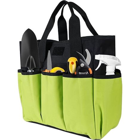 Sac à outils de jardin portable avec 16 poches et poignée, sac fourre-tout de jardin durable et imperméable pour femmes et hommes, organisateur d'outils de jardinage (1/5)
