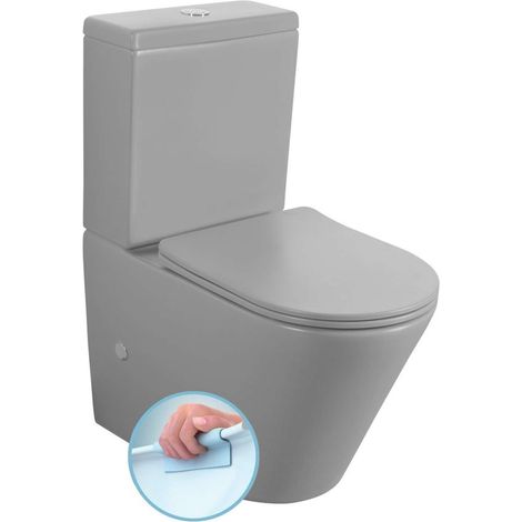 Sapho Paco - WC combinato, scarico vario, Rimless, grigio PC1012WRGR (1/5)