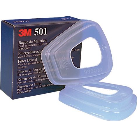 Bague de maintien pour filtres combinés 501 – Transparent – Facile à installer sur filtres anti-gaz et poussières 3M (1/4)