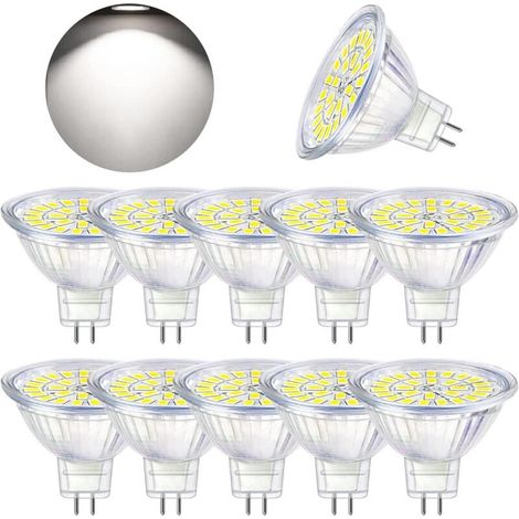 Ampoule LED GU5.3 Blanc Froid 6000K, MR16 LED 12V 5W Equivalent à 50W Halogène, Ampoules LED Spot Non Dimmable, Lot de 10 (1/5)