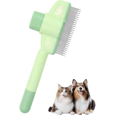 Brosse Pour Animaux - Brosse Démêlante À Bouton De Libération - Pour Chats Et Chiens Tous Poils - 1 Pièce