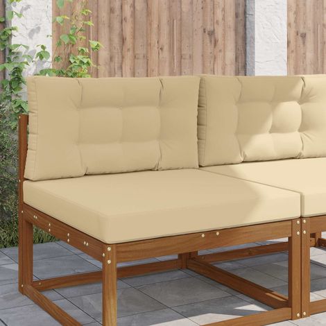vidaXL Cuscino per divano da esterno 2 pcs Beige Poliestere