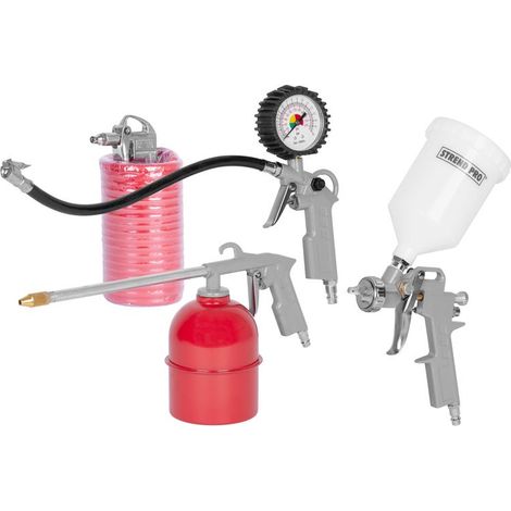 Set für Kompressor Airtool W-2005A1, 5-teilig, Spritz-/Blas-/Aufblas-/Sprüh-/Schlauch
