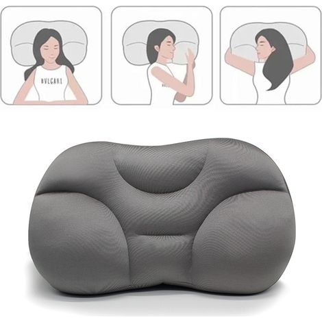 Oreiller cervical ergonomique forme contour, mousse à mémoire de forme, soutien nuque et tête, livraison offerte, confort moelleux, sommeil profond
