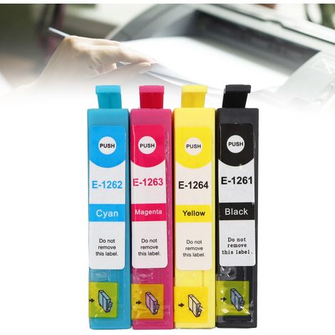 Cartouches d'encre 4 couleurs T1261/T1262/T1263/T1264 avec remplissage d'encre (1/5)