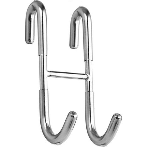 Crochet en S inox/silicone argenté, pour chapeau et raclette (1/5)