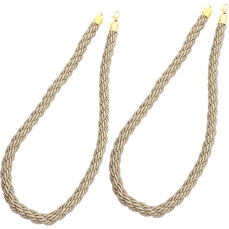 Corde de Barrière en Jute Naturelle 1 Mètre 2 Pièces avec Crochets Zinc Résistante à L'usure pour Contrôle de Foule et Gestion de File D'attente Industrielle (1/5)