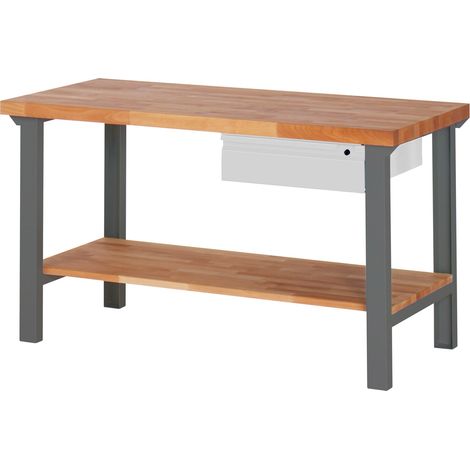 STIER Werkbank Premium mit 1 Schublade und Ablageboden BxTxH 1500x700x840mm