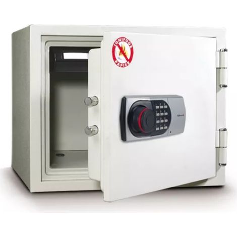 TECHNOFIRE - Armoire ignifuge pour papier protection 1h à combinaison électronique digitale, 2 pênes, 19 L, 35,2x41,2x36,3