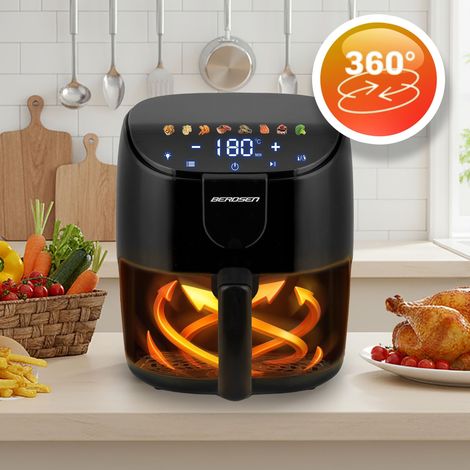 Friteuse à air chaud, 4 l, avec fenêtre de visualisation et écran tactile, 1500 W, 8 programmes, passe au lave-vaisselle (1/5)