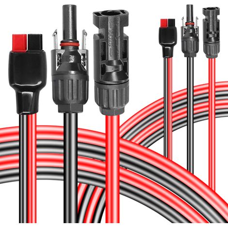 Câble d'alimentation portable MC4 vers 45 A pour panneau solaire, connecteur MC4, câble d'extension pour panneau solaire 12AWG (1/5)