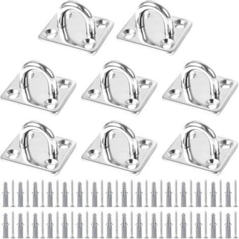 Pannello con occhielli in acciaio inox, fissaggio del pannello con occhielli per vele ombreggianti, pannello con occhielli in acciaio inox per imbarcazioni, soffitti, pareti, altalene, amache, applica