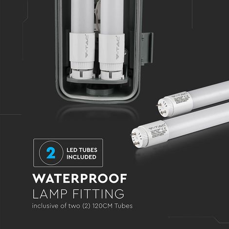 Lámpara de techo LED doble impermeable V-TAC 44 W 150 cm Blanco natural IP65