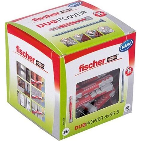 Multipack FISCHER DÜBEL MIT SCHRAUBE (DUOPOWER  8 X 65 S) - 25 Stück